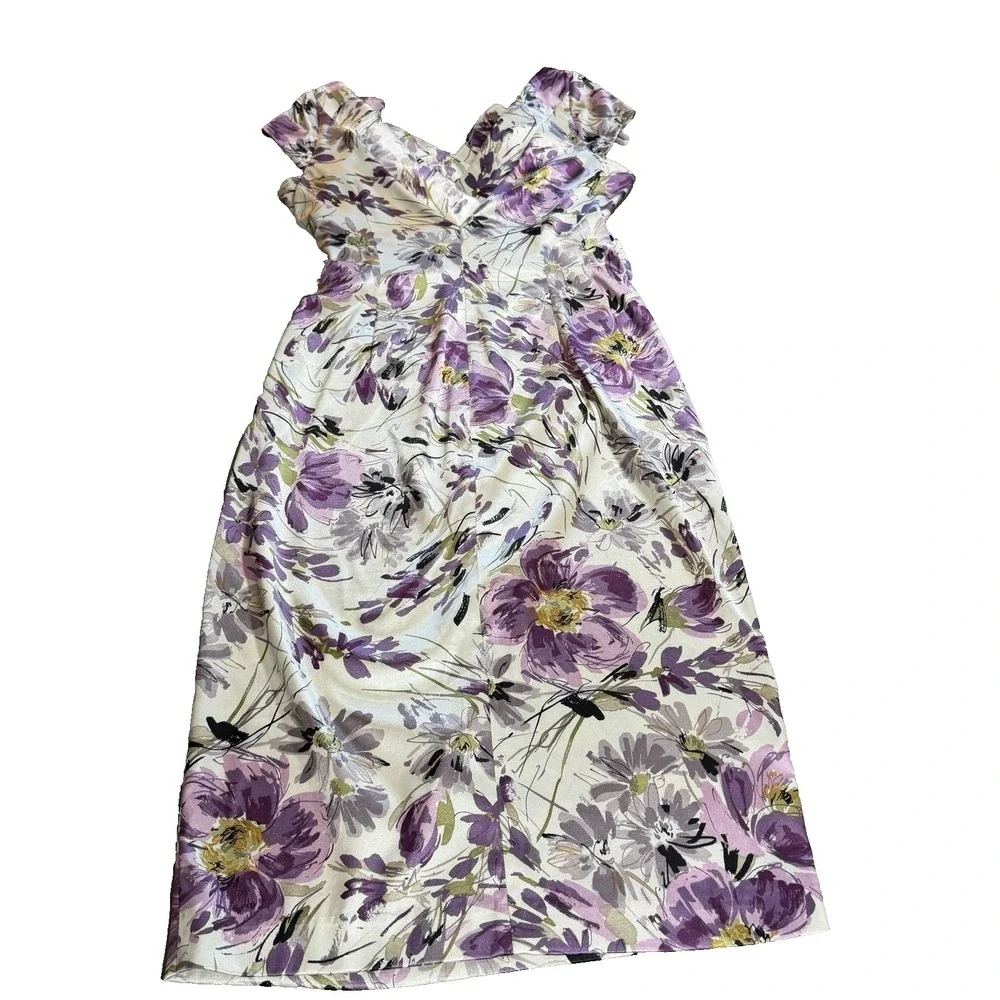 Maggy London Womens 14 Floral Sleeveless Dress - Picture 8 of 9